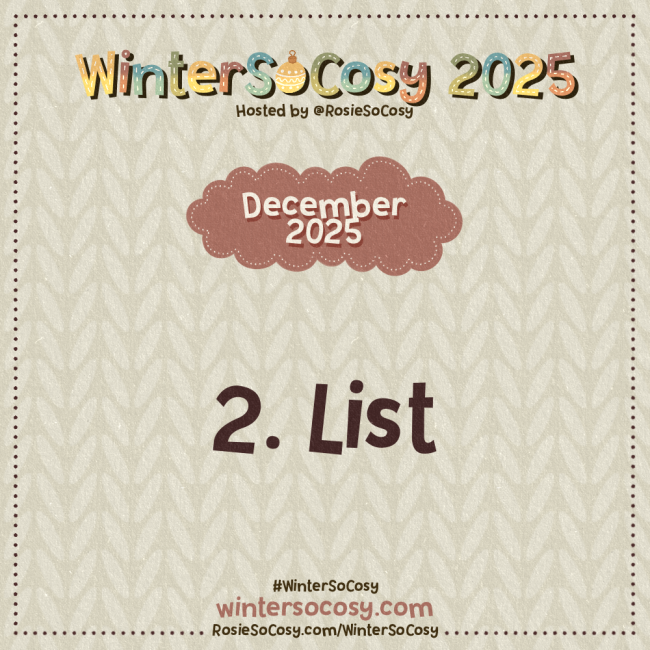 Announcement image for day 2 of WinterSoCosy 2025. The subject is List.