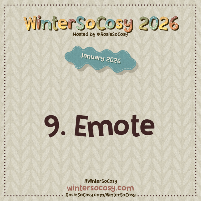 Announcement image for Day 9 of WinterSoCosy January 2026. The subject is Emote.