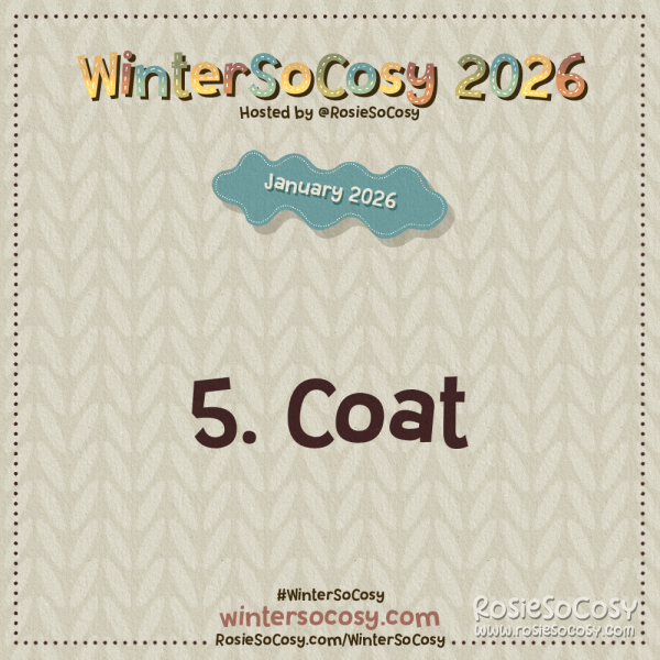 Announcement image for Day 5 of WinterSoCosy January 2026. The subject is Coat.