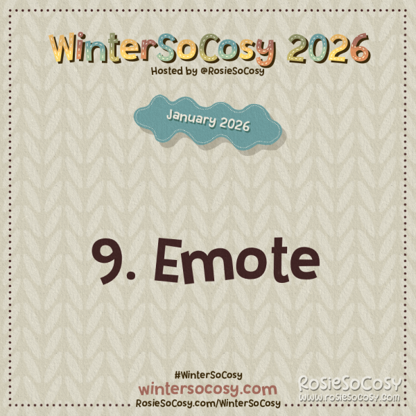 Announcement image for Day 9 of WinterSoCosy January 2026. The subject is Emote.
