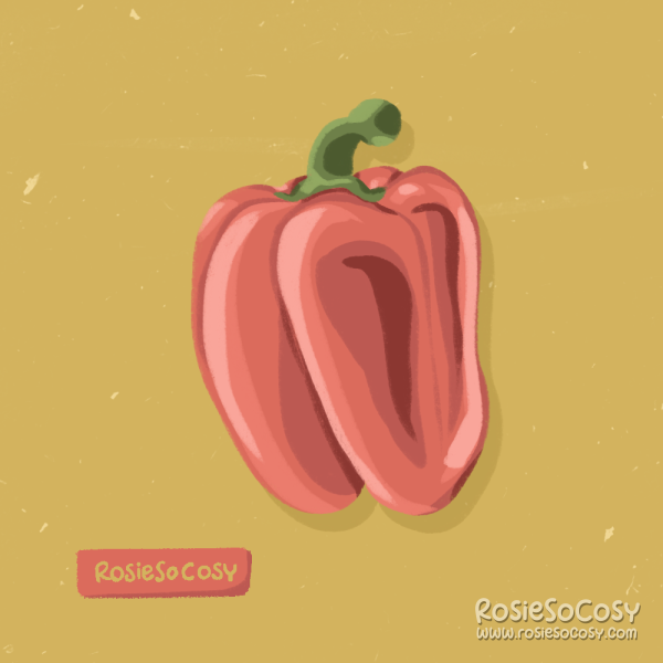 An illustration of a red bell pepper/paprika.