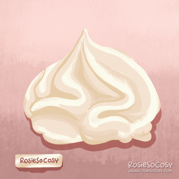 An illustration of cream. It looks like ice cream, without the cone.