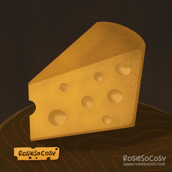 An illustration of a block of cheese.