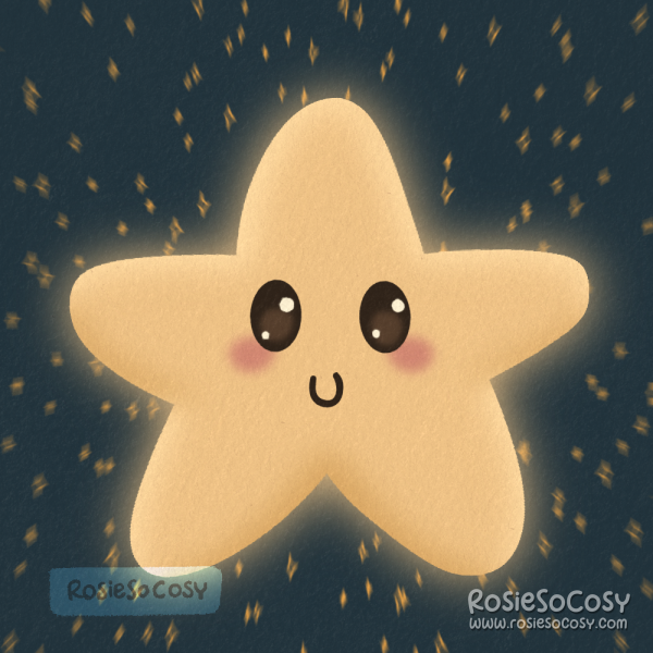An illustration of a yellow star with a cute face.