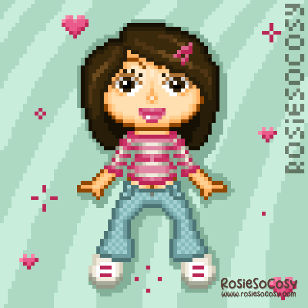 Bambino doll I created some time ago. The bambinos were designed some 20 years ago when I still did pixel art under the names of Pixel Bears and Glossy Pixel. I want to get back into pixel art and this was me trying out some custom doll making in 2023.