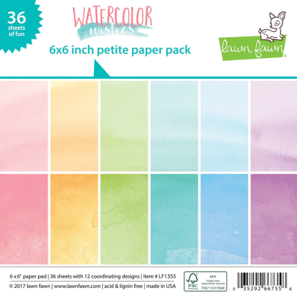 Lawn Fawn: Watercolor Wishes 6x6 Inch Petite Paper Pack LF1355