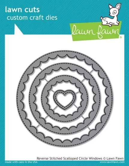 Lawn Fawn - Lawn Cuts: Reverse Stitched Scalloped Circle Windows LF1801