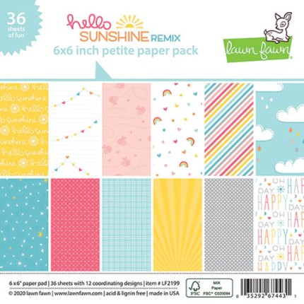 Lawn Fawn: Hello Sunshine Remix 6x6 Inch Petite Paper Pack LF2199