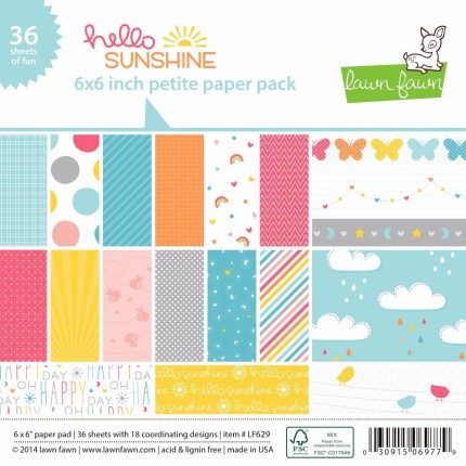 Lawn Fawn: Hello Sunshine 6x6 Inch Petite Paper Pack LF629