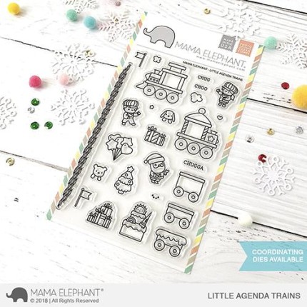 Mama Elephant: Little Agenda Trains Stamps