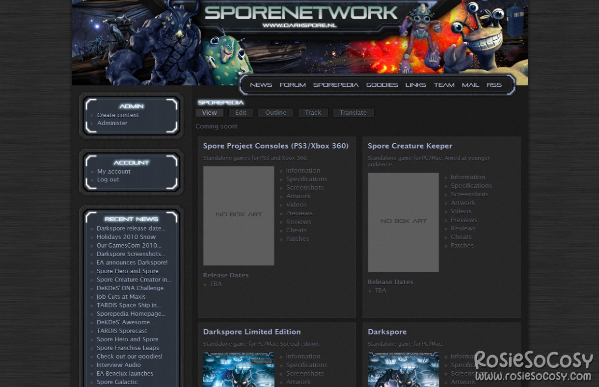 SporeNetwork 2011 (Darkspore edition)