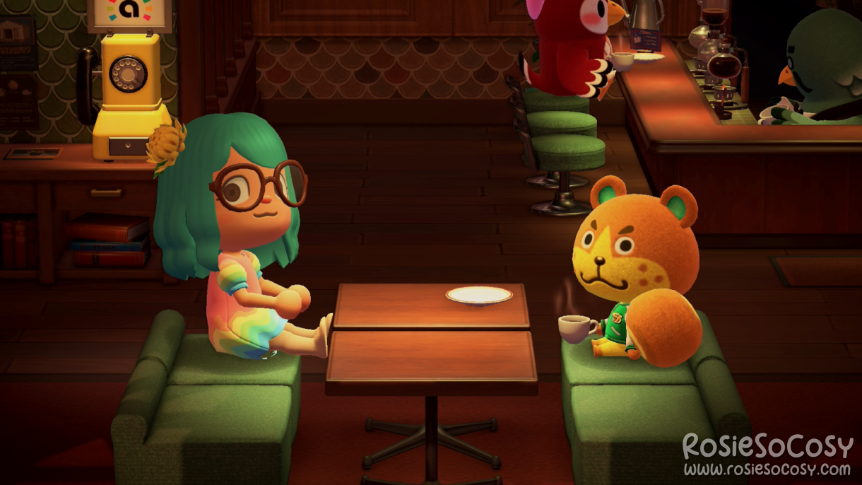Rosie and Sheldon meeting up for coffee at Brewster's café one last time