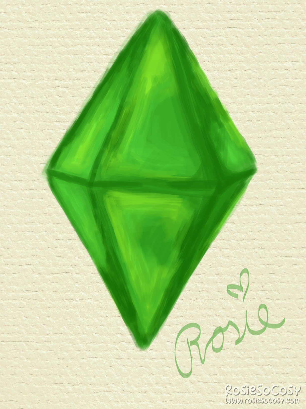 A green plumbob from The Sims