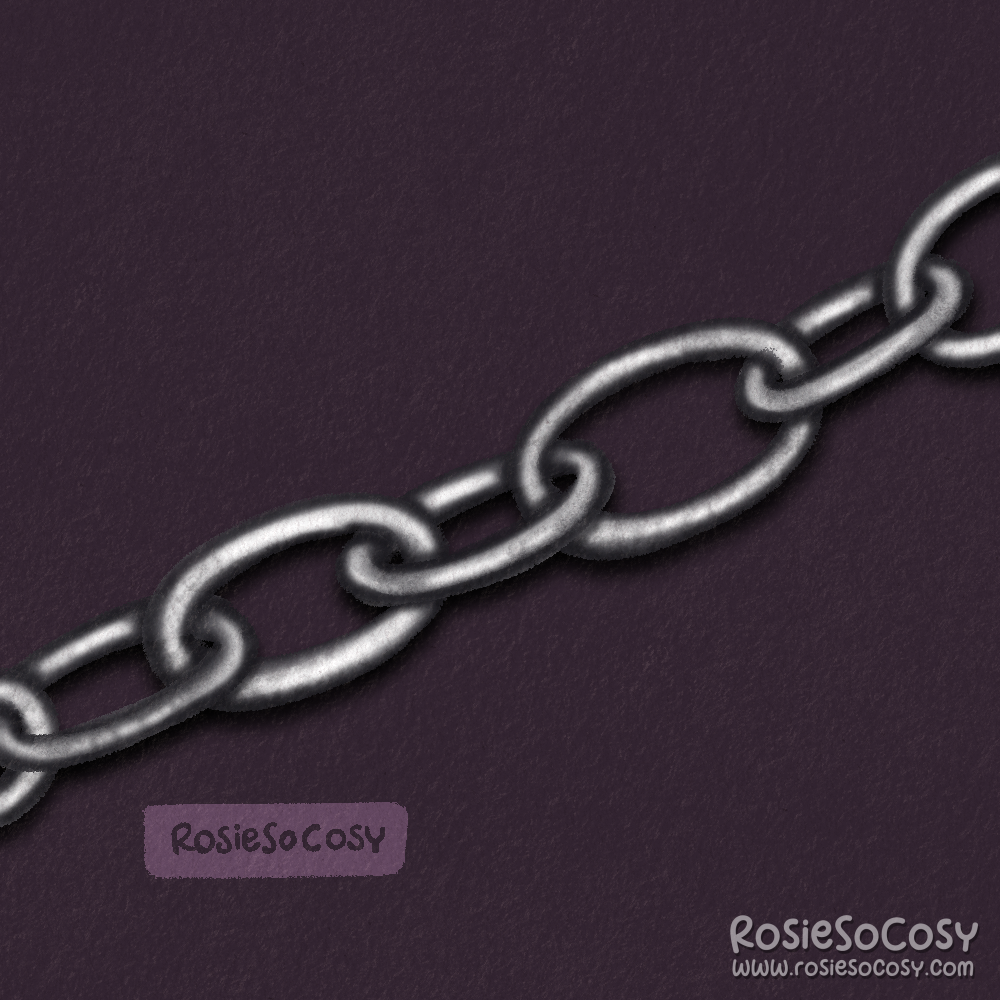 An illustration of metal chains.
