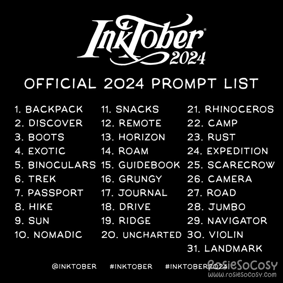 Inktober 2024 Prompts